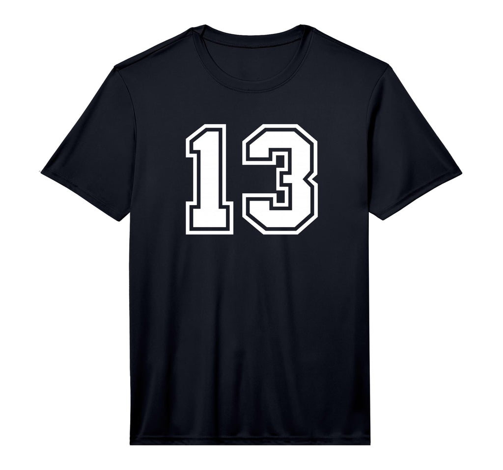 Number 13 White Sports Team T-Shirt - Casual Everyday Wear Men Women