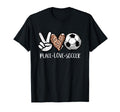 Peace Love Soccer Leopard Sport Football T-Shirt - Aesthetic Graphic Unisex
