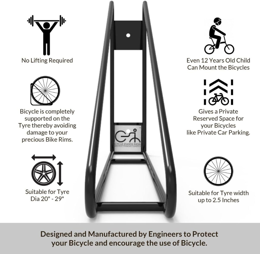 Bike Wall Mount Vertical Bike Hanger for Home Space Saving Rack Storage Mount for Garage or Home Bicycle Holder for Mountain Bikes Road Bikes Holds up to 77lbs Black,Pack of 2