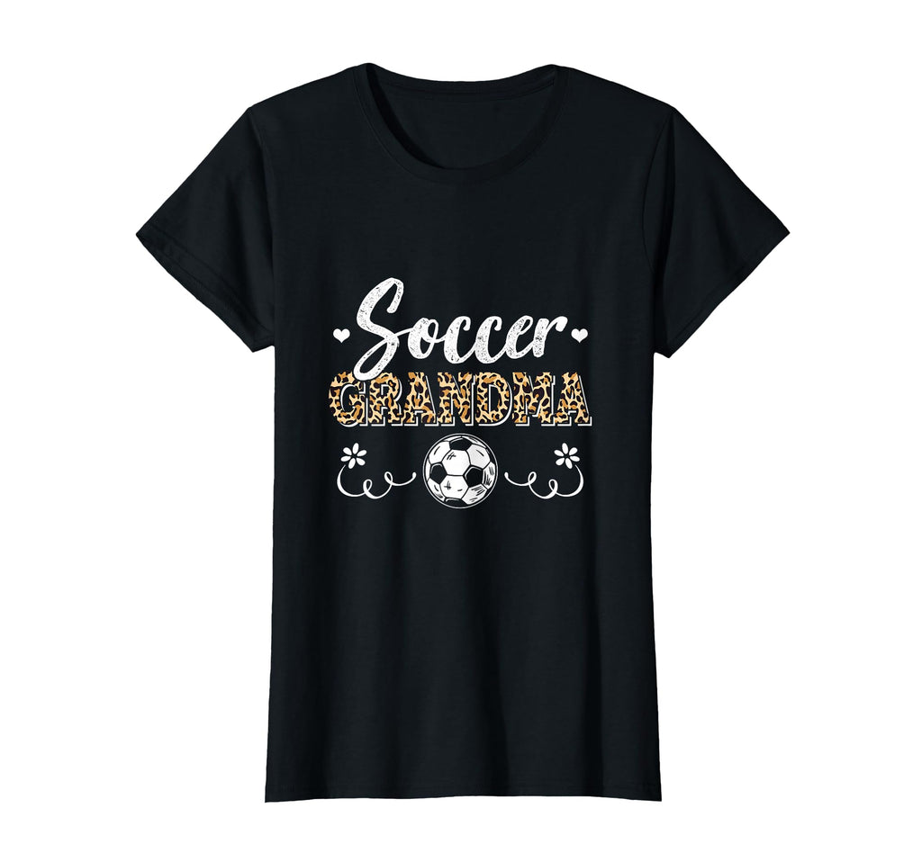 Funny Soccer Grandma Leopard Pattern T-Shirt - Unique Graphic Men Women