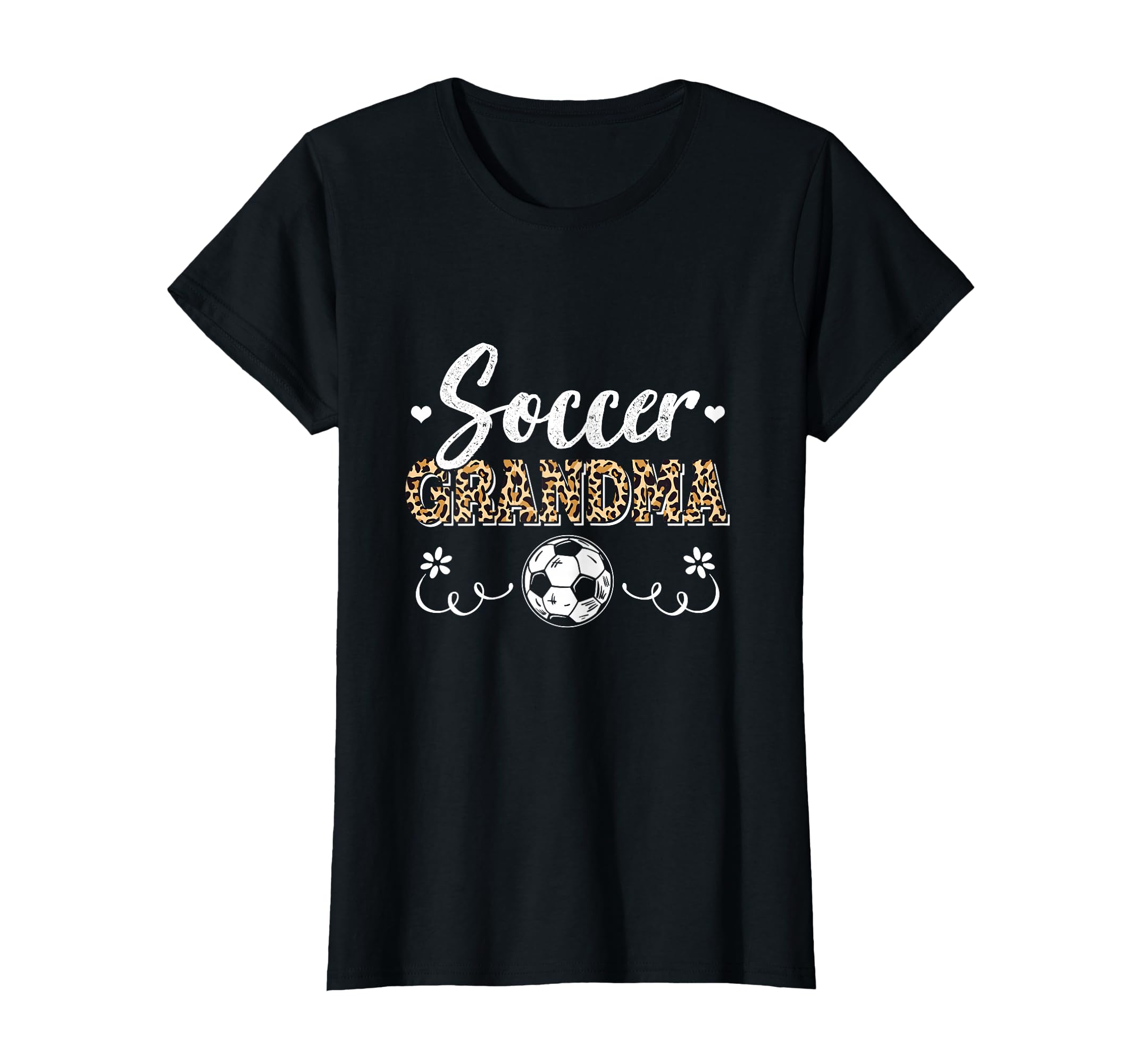 Funny Soccer Grandma Leopard Pattern T-Shirt - Unique Graphic Men Women