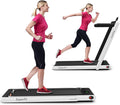 GYMAX Walking Pad, 2.25HP Foldable Treadmill with Smart App & Remote Control, Bluetooth LED Monitor, Small Spaces Compact Running Machine, Folding Portable Under Desk Treadmill for Home Office