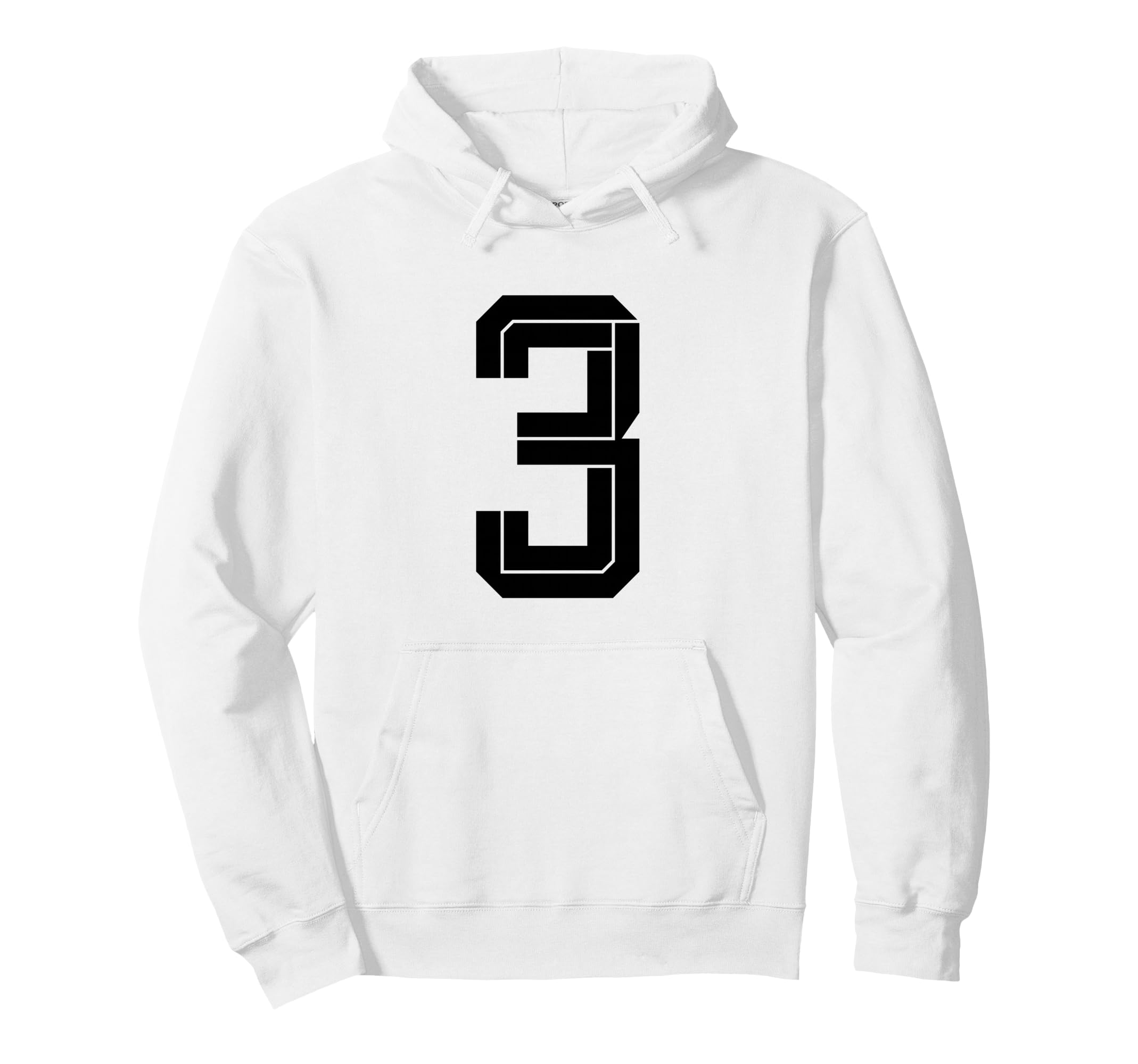 3 White Number 3 Sports Fan Soccer Hoodie - Novelty Apparel for Adults