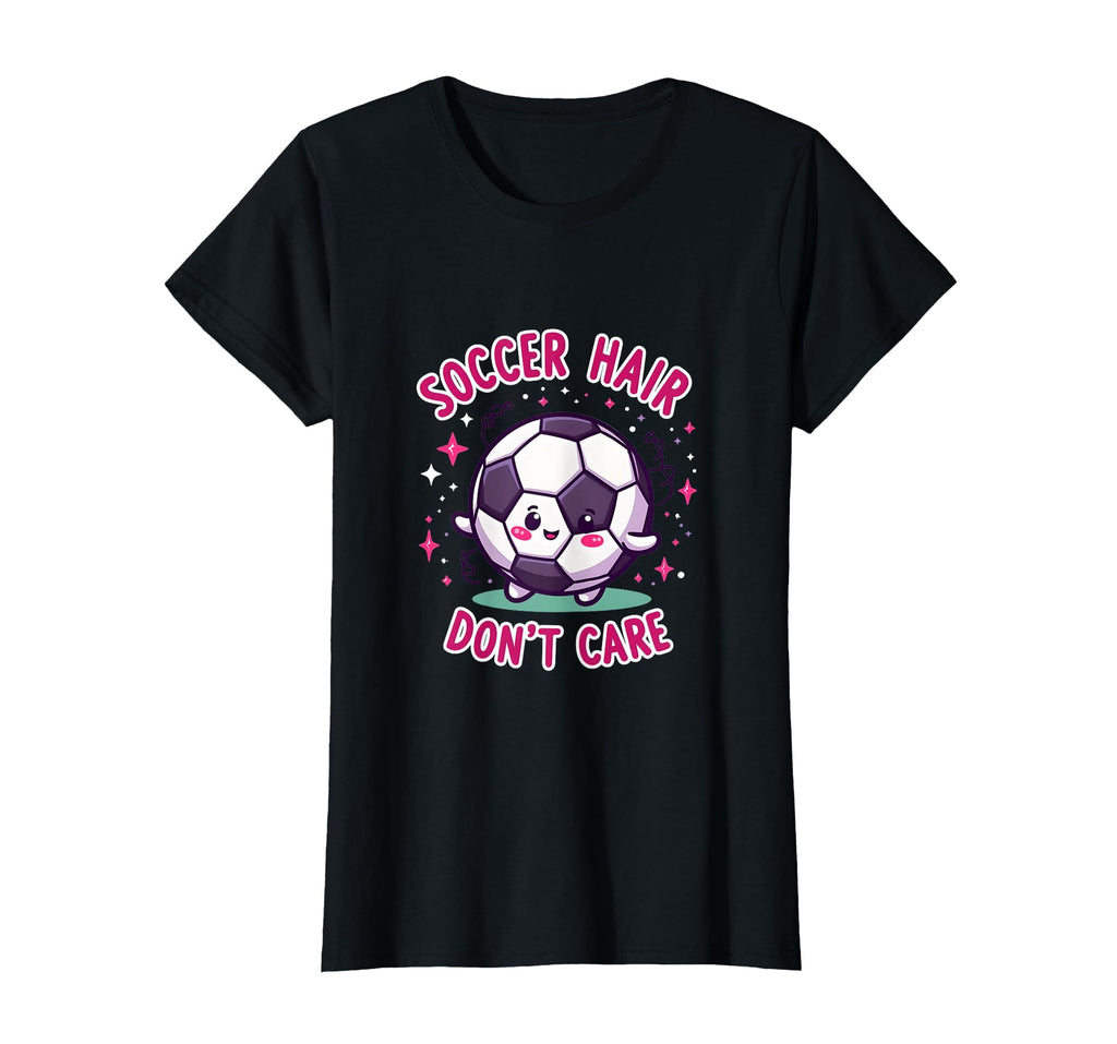Soccer Hair Dont Care Soccer T-Shirt - Minimalist Print for Adults