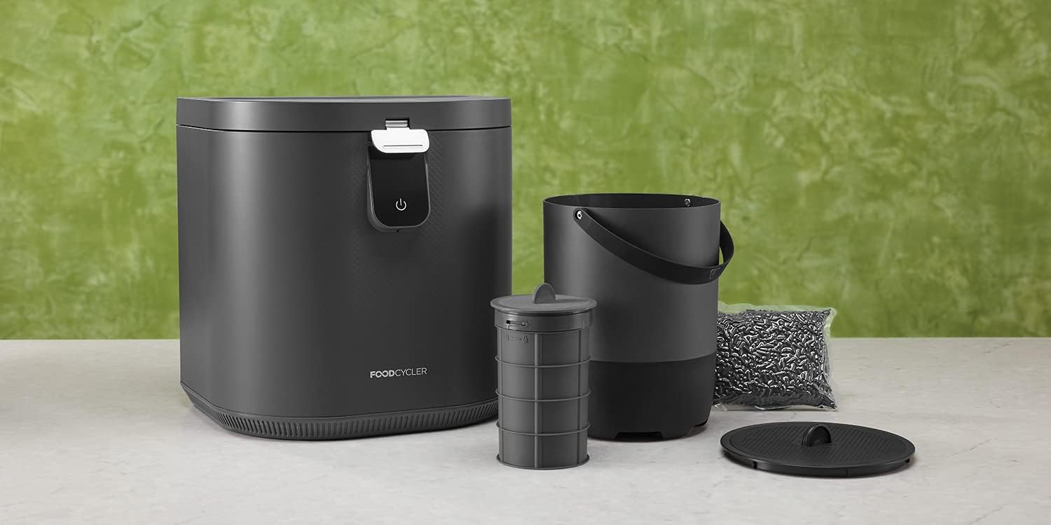 Food Cycler Eco 5 Award-Winning Kitchen Food Recycler | Indoor Composter Bin Alternative | Electric Countertop Food Disposer with Odorless 5L Indoor Food Waste Bin for Easy Waste Management | Grey