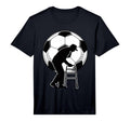 Mens Old Silhouette Soccer Ball T-Shirt - Minimalist Print for Adults