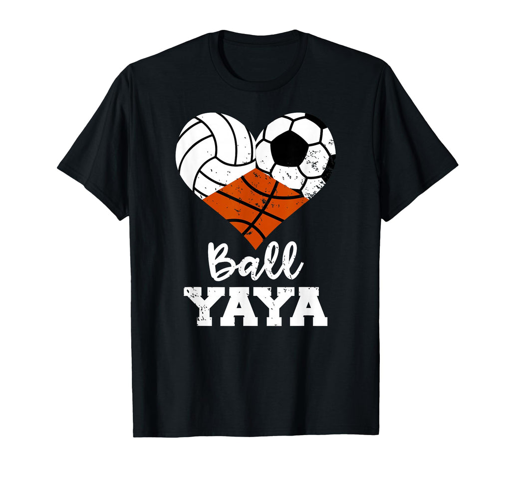 Ball Yaya Heart Funny Volleyball Soccer T-Shirt - Minimalist Print Unisex