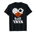 Ball Yaya Heart Funny Volleyball Soccer T-Shirt - Minimalist Print Unisex