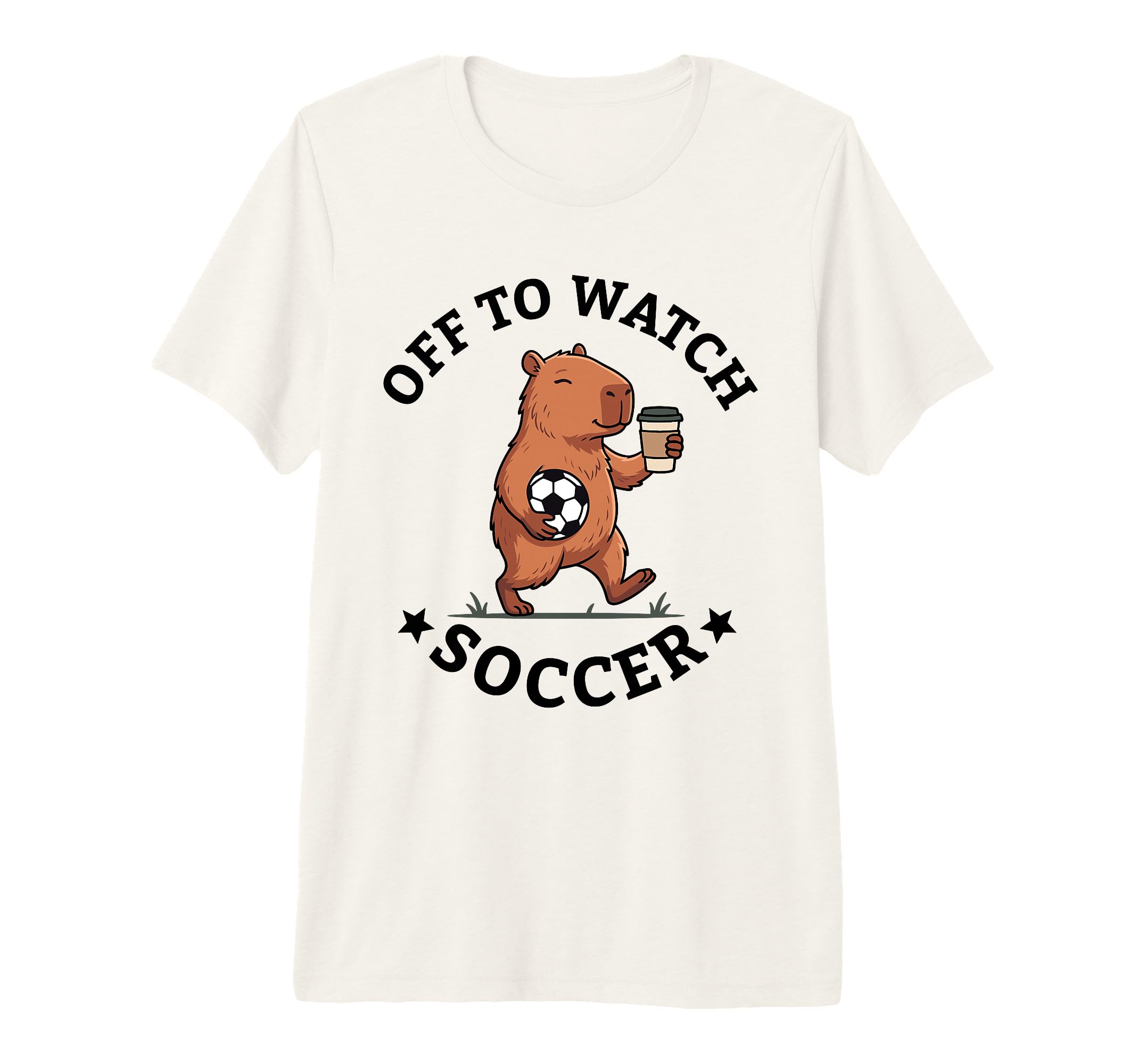 Off To Watch Soccer Mom Funny Capybara T-Shirt - Streetwear Style Unisex