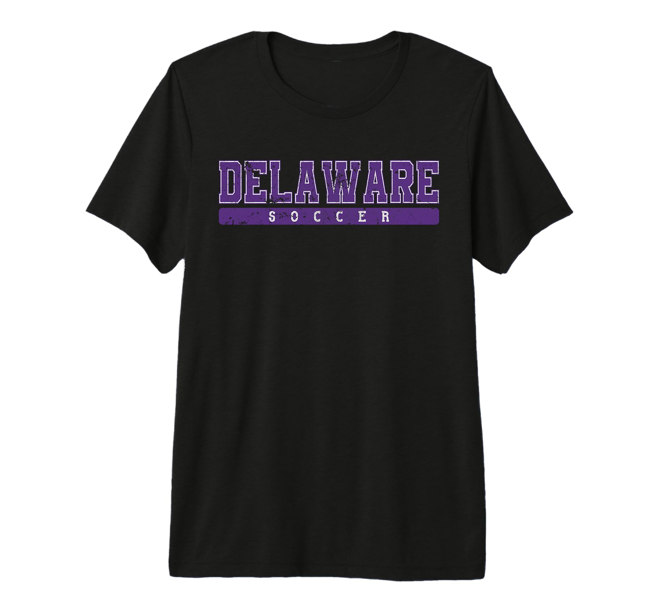 Delaware Soccer Purple Text Tri Blend T-Shirt - Minimalist Print Unisex
