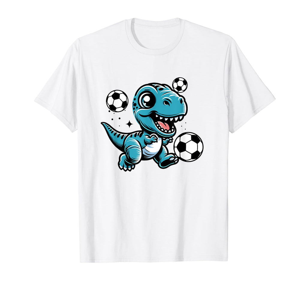 Funny Soccer Ball Dinosaur T-Shirt - Custom Art Print Unisex