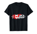 Soccer Heartbeat Canada Flag Football T-Shirt - Fun Novelty Design Unisex