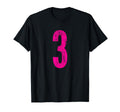 Number 3 Three Distressed Sport Team T-Shirt - Novelty Apparel for Adults