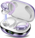 Ear buds Wireless Earbuds Bluetooth 5.3 Headphones 60hrs Playtime with Digital Display Sports Wireless Headphones with Earhook Deep Bass IPX7 Waterproof Over-Ear Earbuds for Android iOS Workout Purple