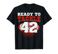 Football 42Nd Birthday Player Tackle T-Shirt - Trendy Graphic for Adults