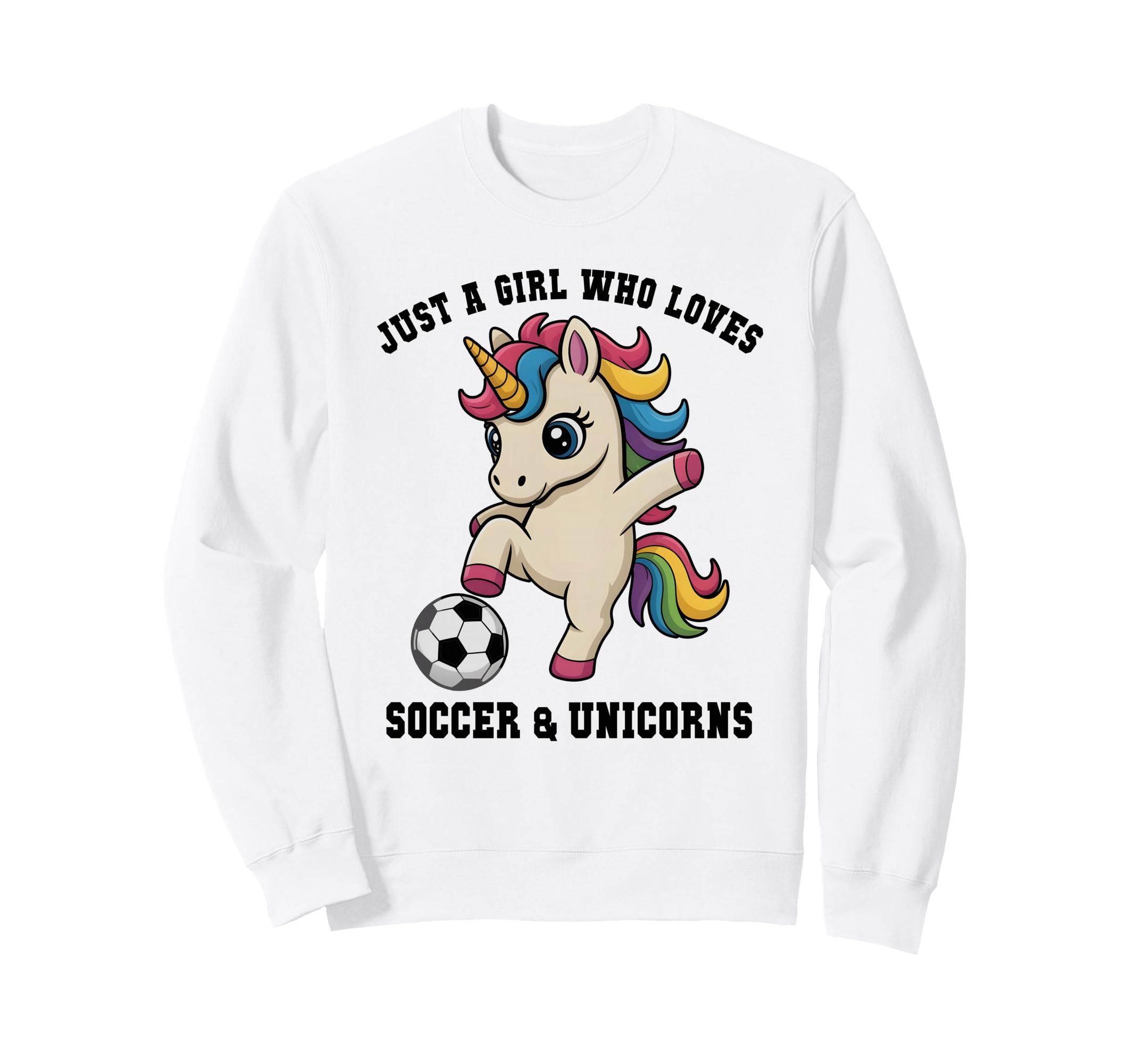 Kawaii Just Who Loves Soccer Sweatshirt - Custom Art Print for Adults