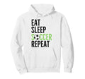 Eat Sleep Soccer Repeat Sport Player Hoodie - Aesthetic Graphic for Adults