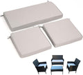 3-Pack Outdoor Patio Furniture Replacement Cushions Set–High-Elastic Sponge Cushions Fit 4-Piece Wicker Rattan Sofa, Loveseat & Chairs, 36x18x2 & 18x18x2, Waterproof, Fade-Resistant (Light gray)