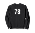 Number 78 80S 90S Soccer Team Sweatshirt - Minimalist Print for Adults