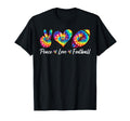Tie Dye Peace Love Football Sports T-Shirt - Minimalist Print Men Women