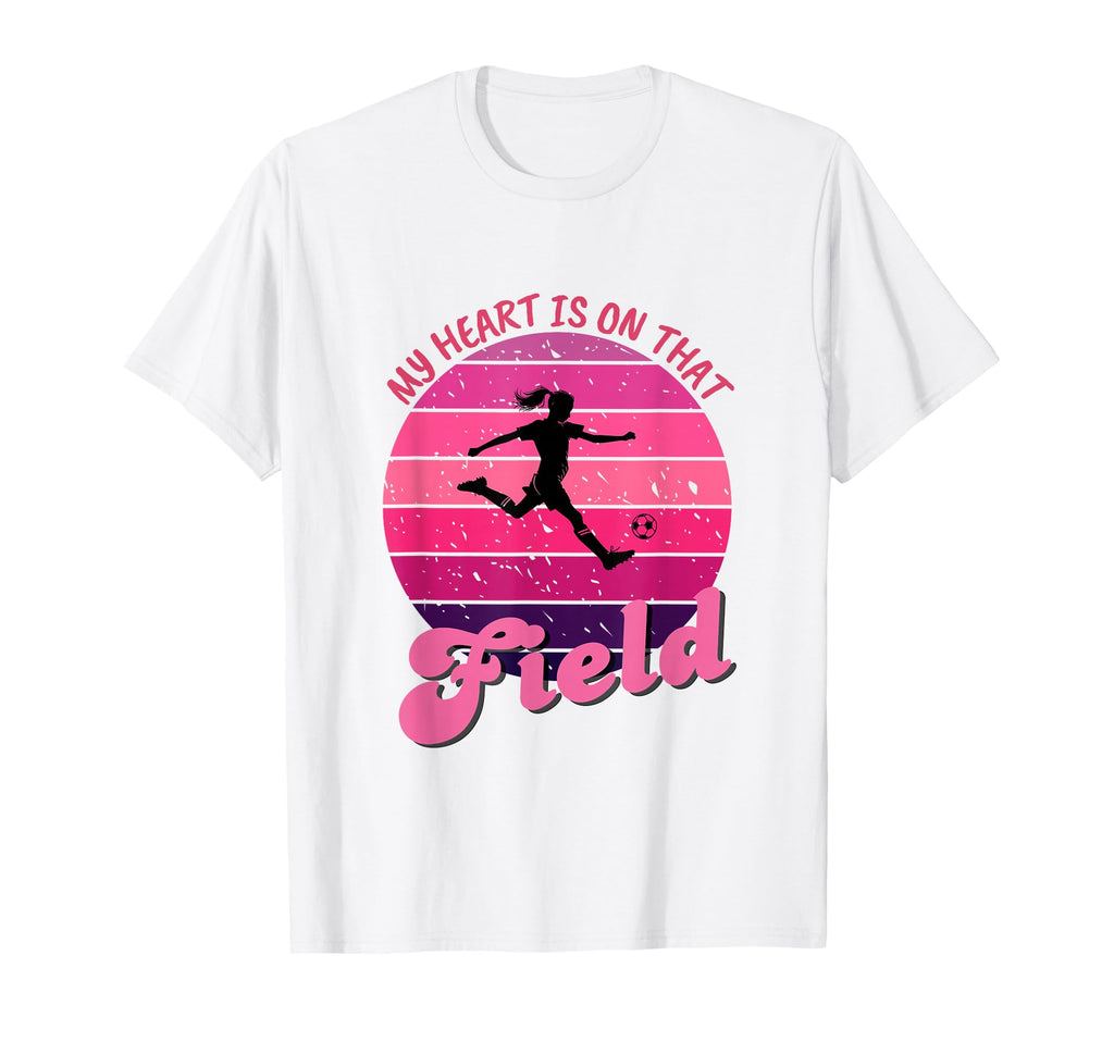 Soccer Mom My Heart Is That Field T-Shirt - Casual Everyday Wear Men Women