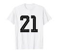 21 White Number 21 Sports Fan Soccer T-Shirt - Trendy Graphic Men Women