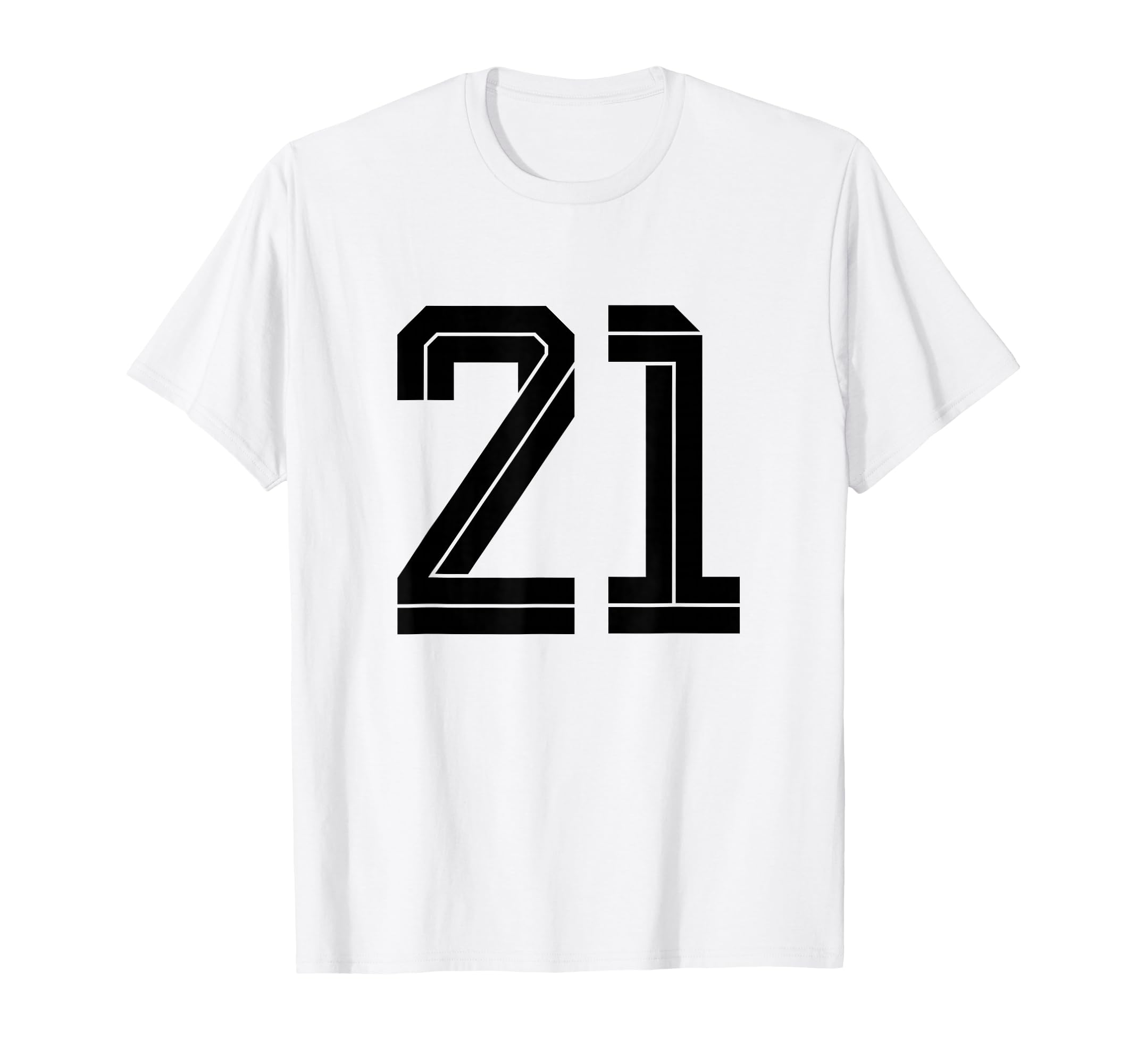 21 White Number 21 Sports Fan Soccer T-Shirt - Trendy Graphic Men Women