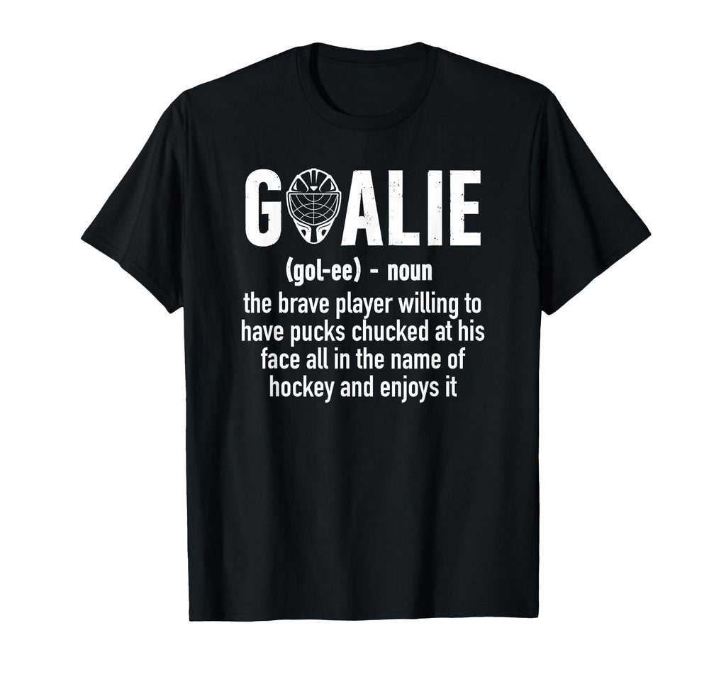 Ice Hockey Goalie Ice Hockey T-Shirt - Minimalist Print for Adults