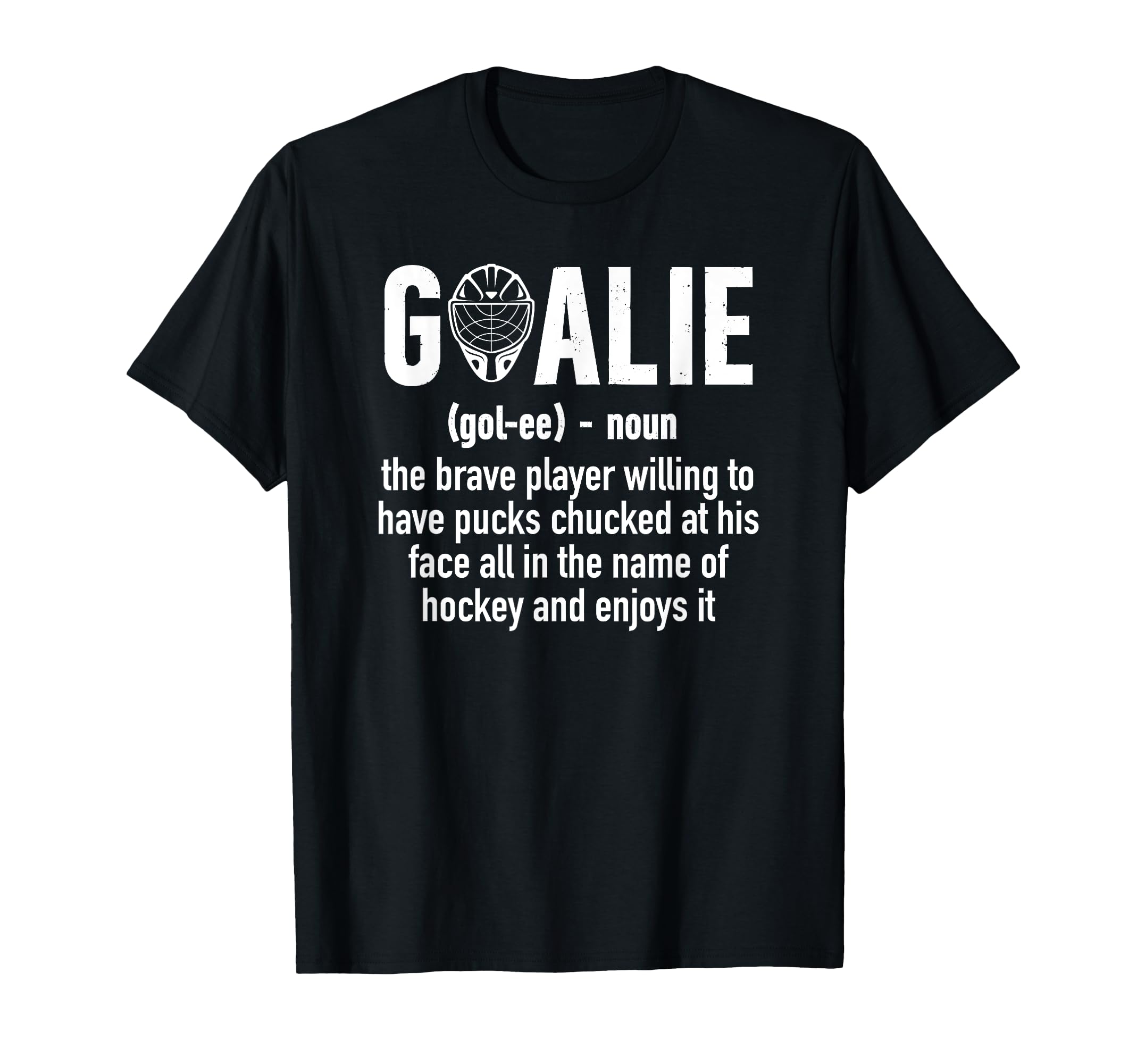Ice Hockey Goalie Ice Hockey T-Shirt - Minimalist Print for Adults