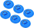 TOBWOLF 6 Pack Stainless Steel D-Ring Patch for Inflatable Boat Kayak Dinghy SUP, D-Ring PVC Patch Stand-Up Paddleboard Canoe Rafting Accessories, NO Glue Included