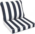 LVTXIII Outdoor Deep Seat Cushion Patio Seat and Back Cushion Set Seasonal Chair Cushion with Removable Cover and Adjustable Buckle for Home and Garden, 22"x22"x4", Cabana Navy