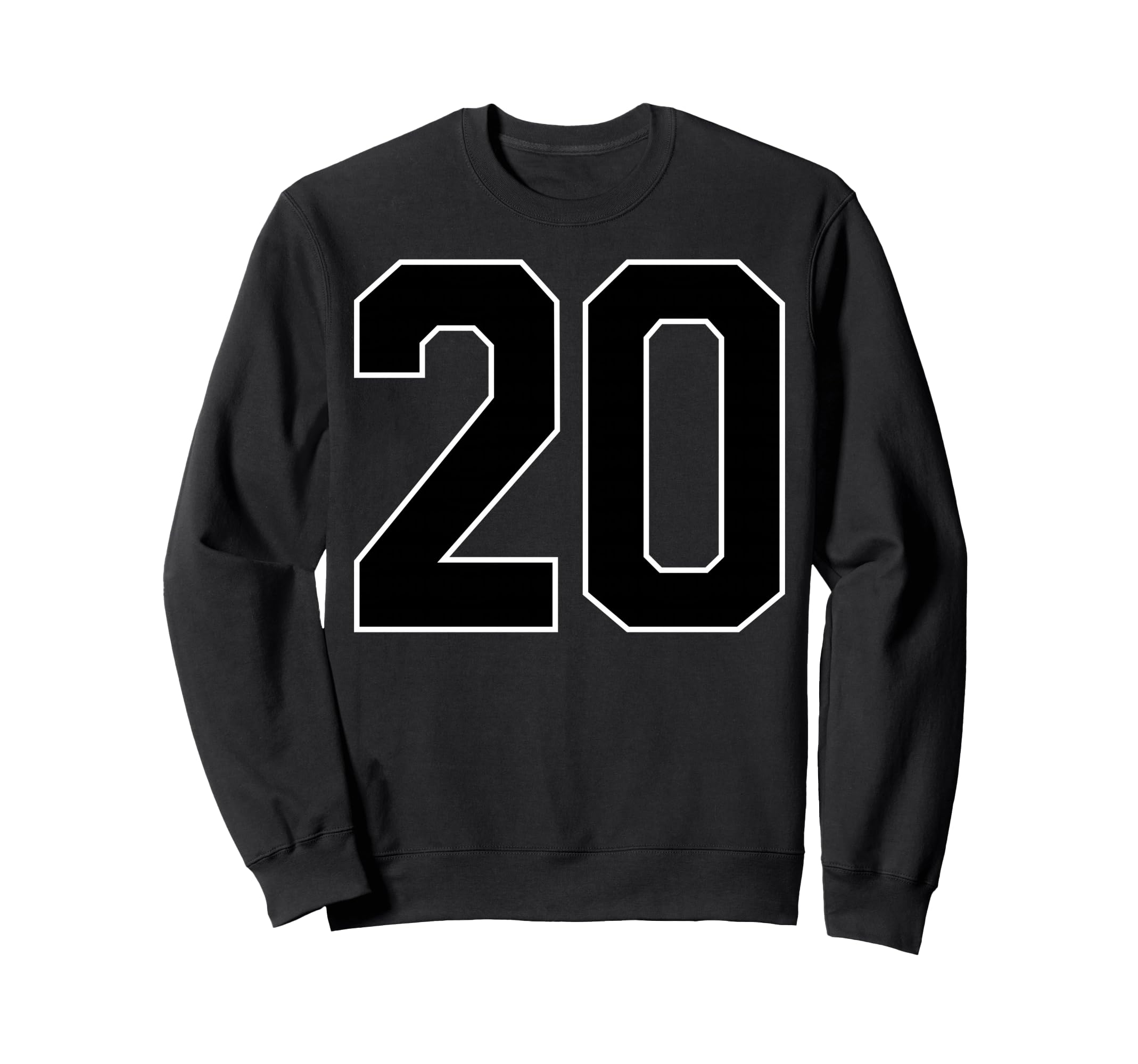 Black Sports Team Number 20 Fan Sweatshirt - Unique Graphic Men Women
