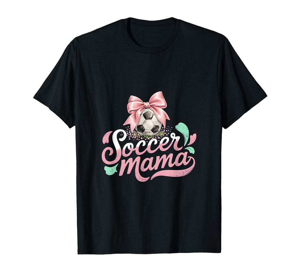 Soccer Mama Coquette Bow Sideline Soccer T-Shirt - Custom Art Print Unisex