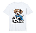 Dog Puppy Playing Soccer Football T-Shirt - Aesthetic Graphic for Adults