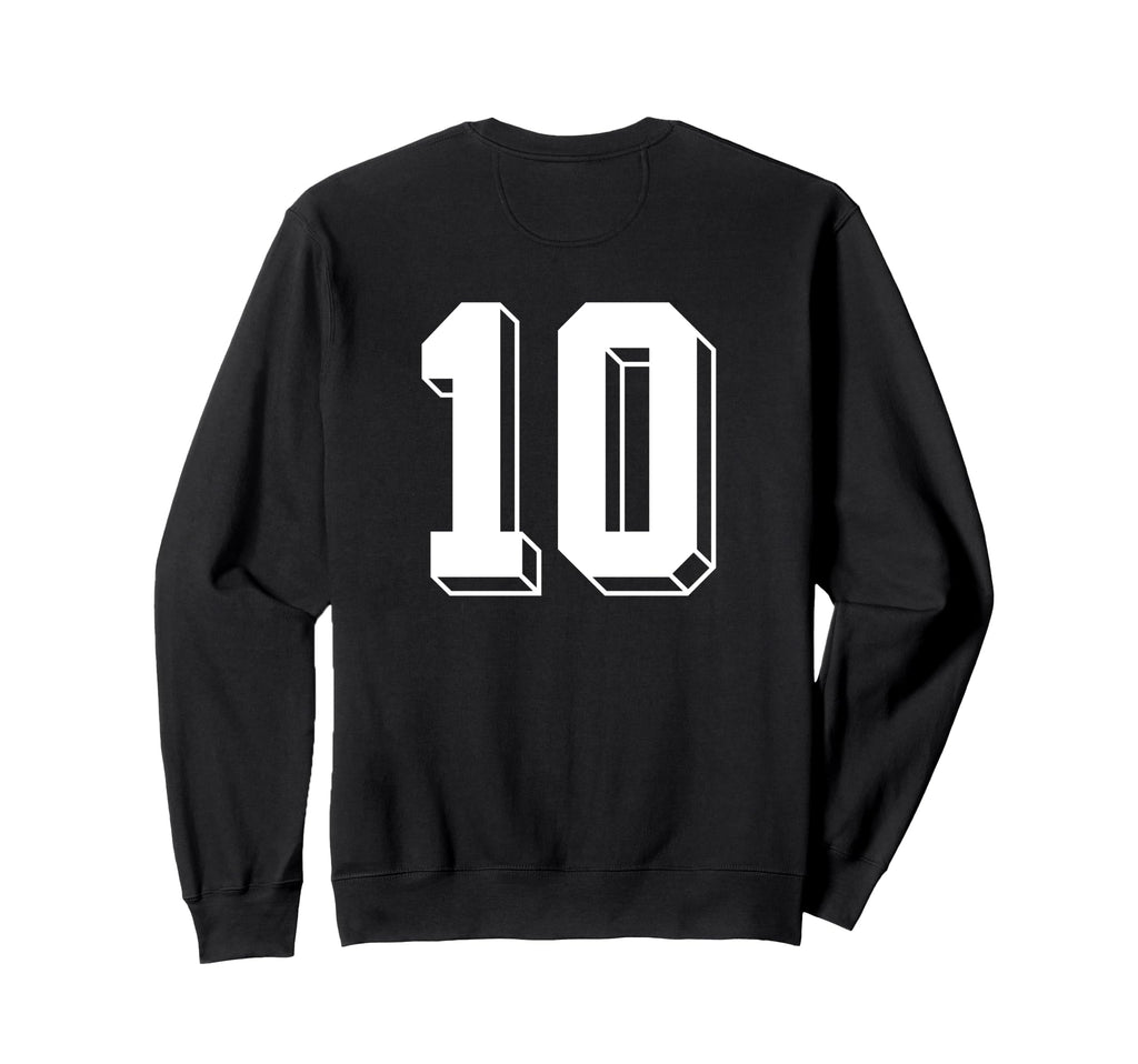 Number 10 Backside 80S 90S Team Jersey Sweatshirt - Novelty Apparel Unisex