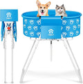 Dog Bathtub, Elevated Dog Bath Tub for Pet Bathing Shower and Grooming. Portable, Foldable with Safety Lock, Professional Pet Dog Washing Station for Small, Medium, Large Dogs Cats, No Backache