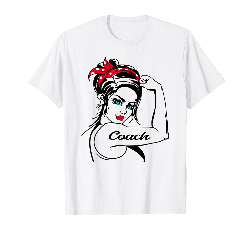 Coach Rosie Riveter Pin Up T-Shirt - Fun Novelty Design for Adults