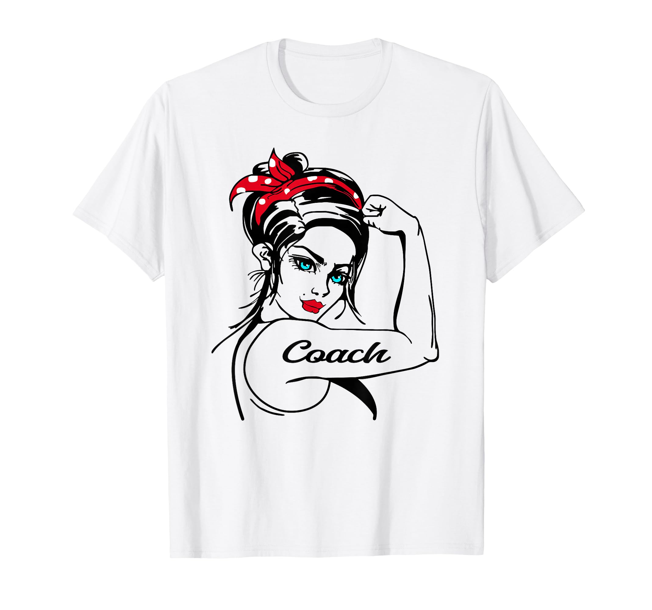 Coach Rosie Riveter Pin Up T-Shirt - Fun Novelty Design for Adults