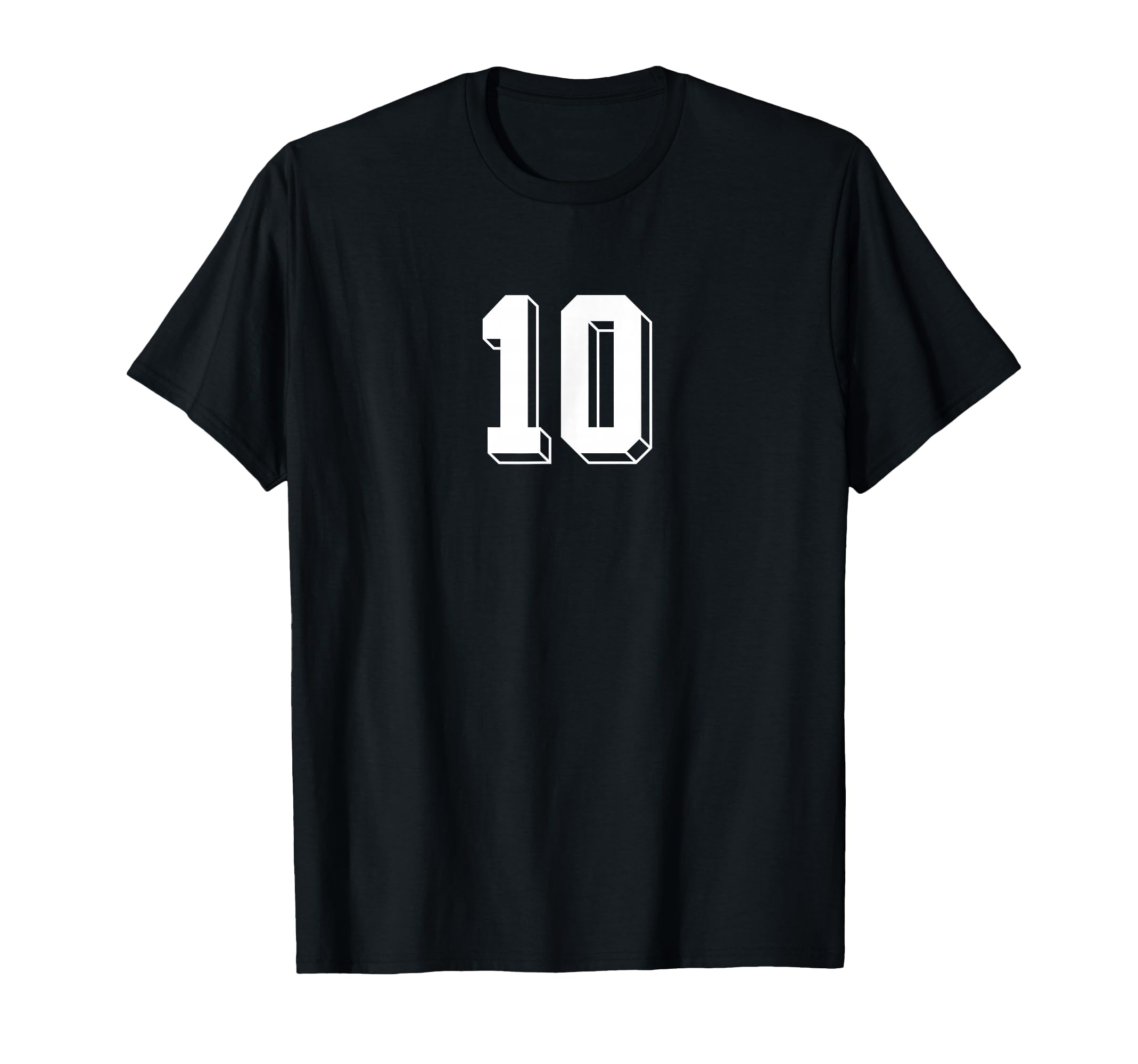 Number 10 80S 90S Soccer Team Jersey T-Shirt - Fun Novelty Design Unisex