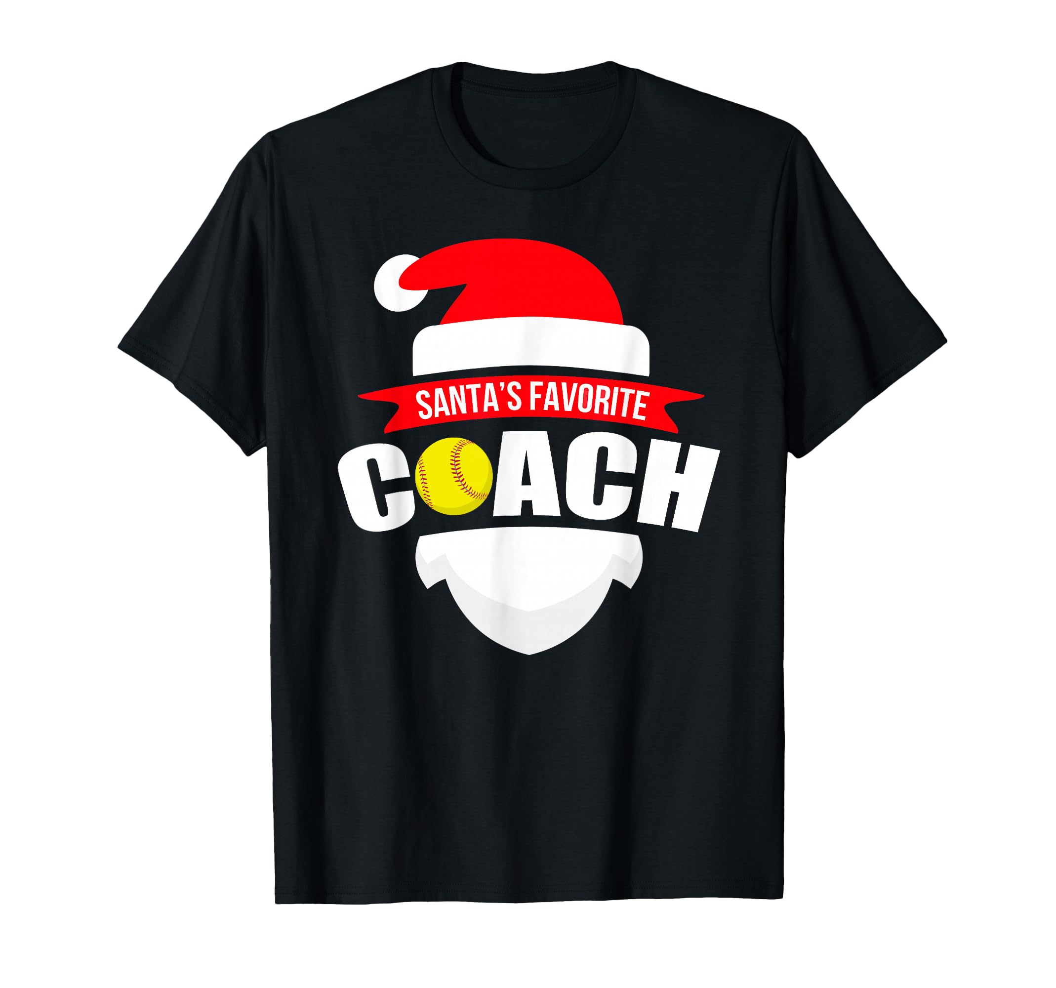 Santas Favorite Softball Coach Funny T-Shirt - Streetwear Style Men Women