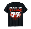 Football 77Th Birthday Player Tackle T-Shirt - Trendy Graphic Men Women