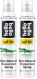 Hello Bello SPF 50 Mineral Sunscreen Spray - Hypoallergenic Broad Spectrum UVA + UVB Protection - Reef Friendly & Water Resistant - 5 oz (Pack of 2)