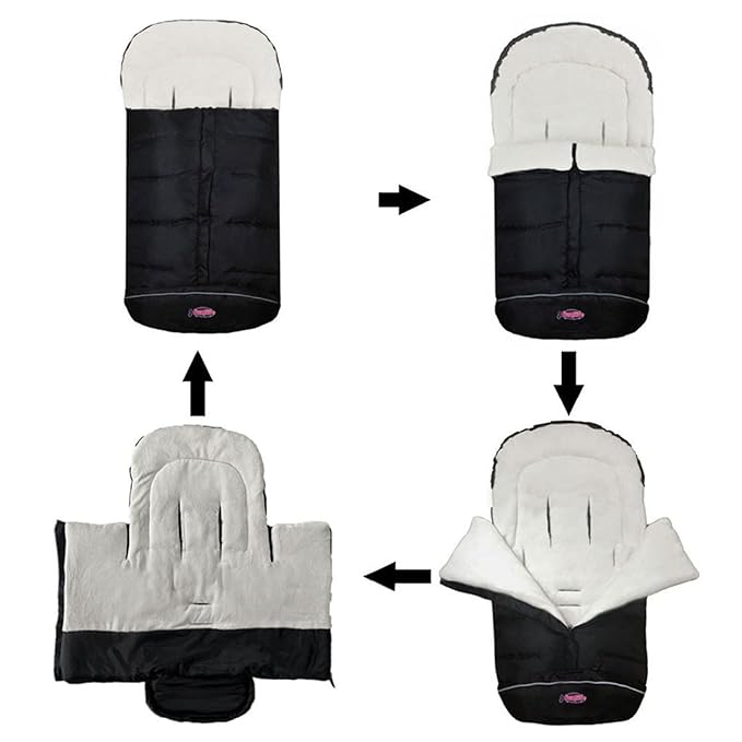 Cozy Baby Sleeping Bag Adaptable for Most Style Strollers,Comfortable Warm Coral Lining, Practical Design of Toddler Stroller Footmuff