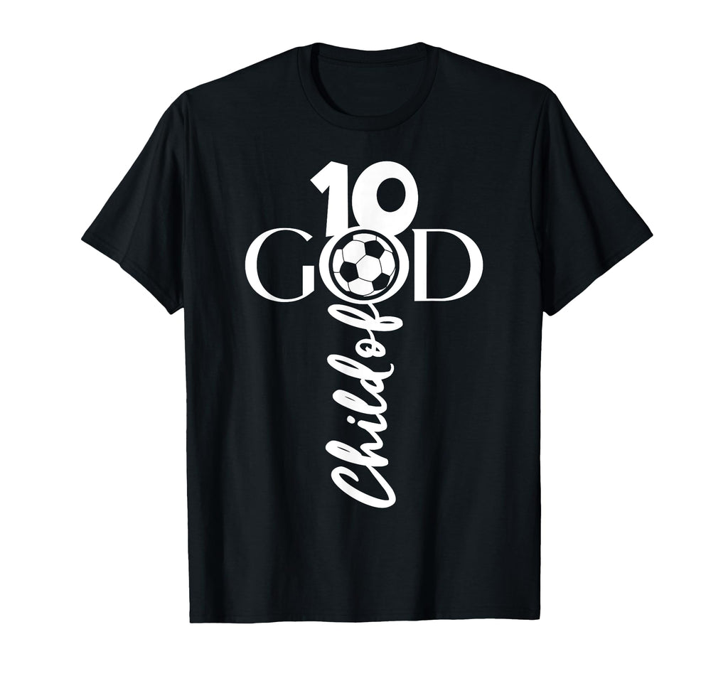 Jesus Christ 10 Years Child God Soccer T-Shirt - Minimalist Print Unisex