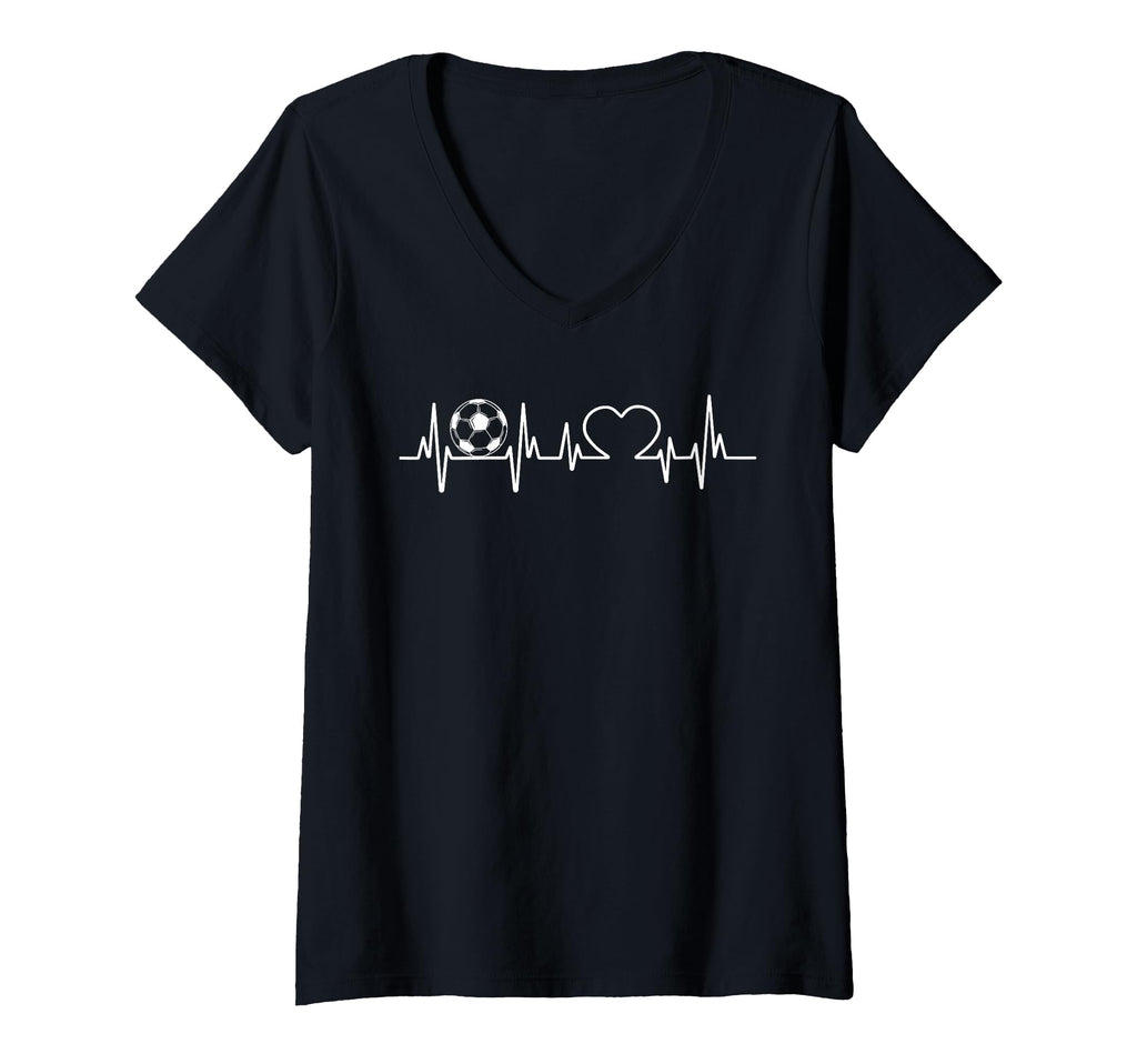 Soccer Heart Beat Pulse Play T-Shirt - Casual Everyday Wear for Adults