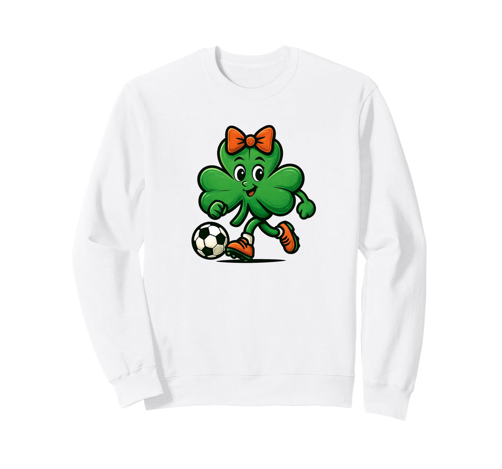 Soccer St Patricks Day Coquette Bow Sweatshirt - Unique Graphic for Adults