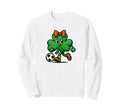 Soccer St Patricks Day Coquette Bow Sweatshirt - Unique Graphic for Adults