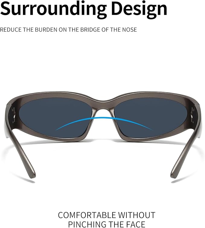 SOAR&EAGLE Y2K 3Pack Polarized sunglasses Wrap Around Men's Women's sunglasses Fashion Sport Shades Sun Glasses
