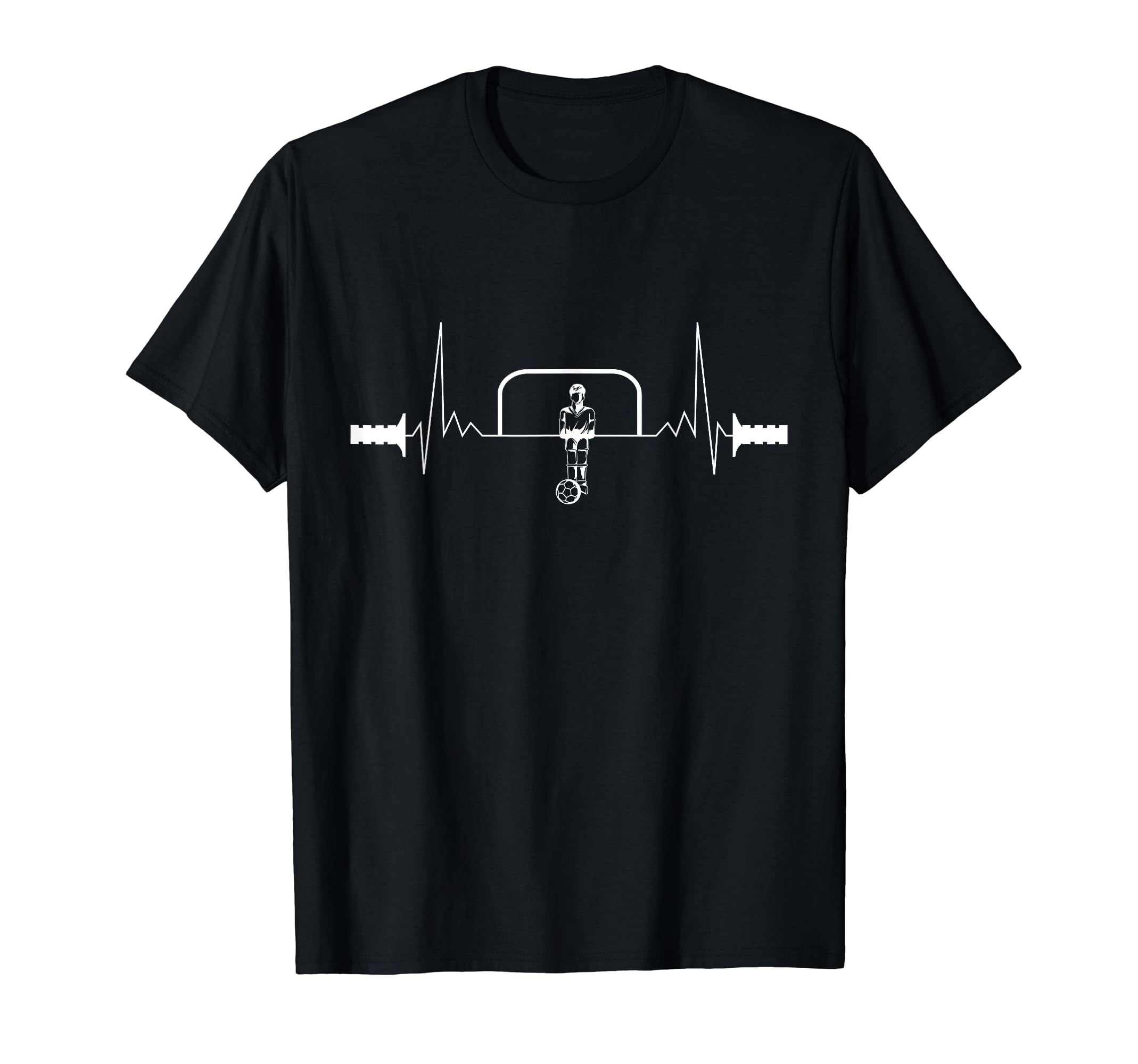 Foosball Goalkeeper Heartbeat Table T-Shirt - Custom Art Print for Adults