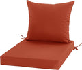 24x24 Inch Outdoor Cushions for Patio Furniture, Waterproof Outdoor Chair Cushions w/Fade-Resistant, Removable & Machine-Washable Covers, Deep Seat Sofa/Couch Pad Replacement – Set of 1/2/4, Rust